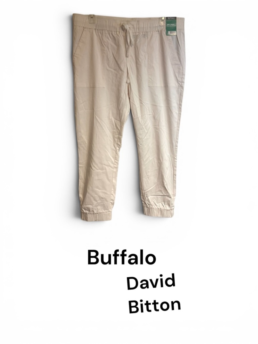NWT Buffalo David Bitton Cream Elastic Cuff Joggers  XLARGE   #14 - Picture 2 of 10